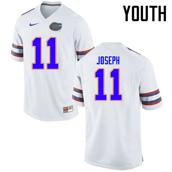 Florida Gators Youth #11 Vosean Joseph College Football Jersey White